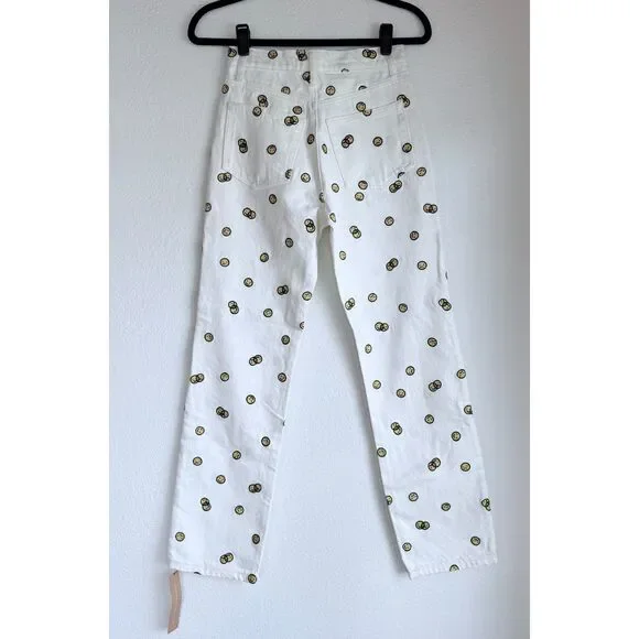 NWT Reformation Mixed Emotions High Rise Straight Leg Jeans in Vintage White 24